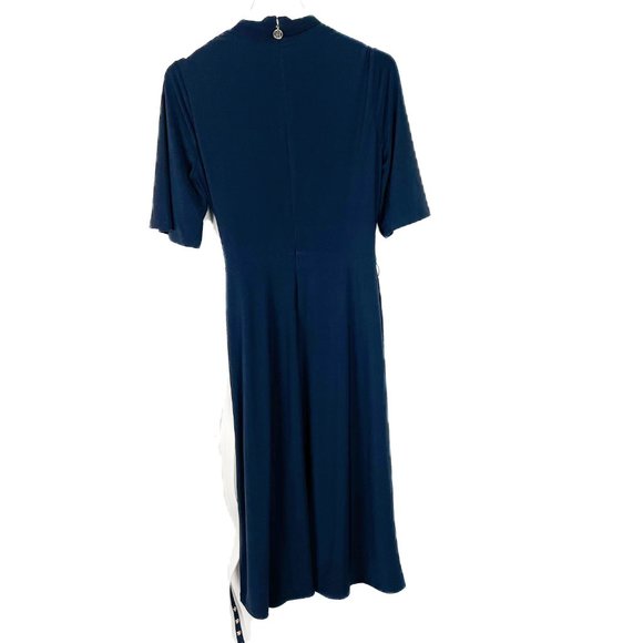 NWT Tommy Hilfiger Stripe Belted Surplice Neck Sheath Dress Navy Size 6 NEW $119 - Picture 11 of 15